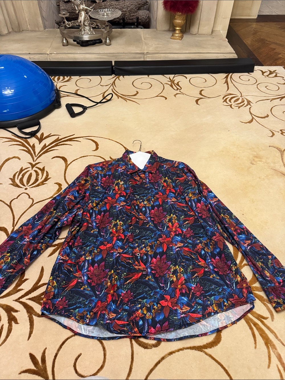 Robert Graham Navy Floral Long-Sleeve Button-Down Shirt